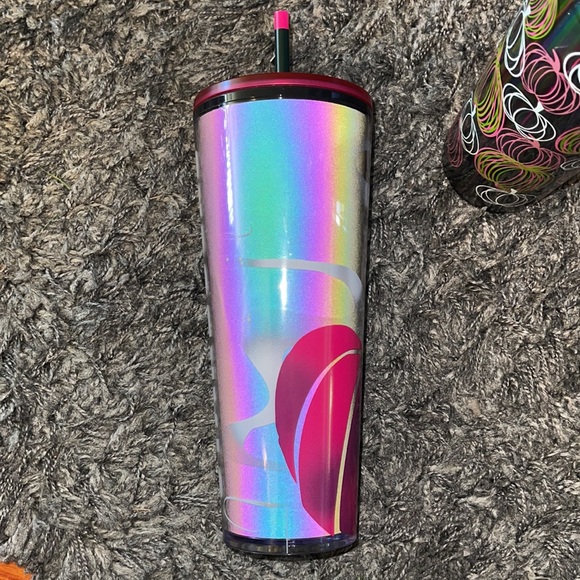 Starbucks glow in the dark tumbler and camera flash activated holographic cup